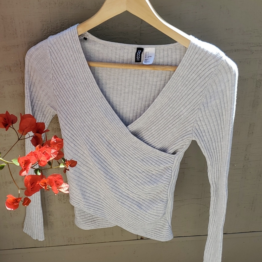 H&M faux wrap sweater
